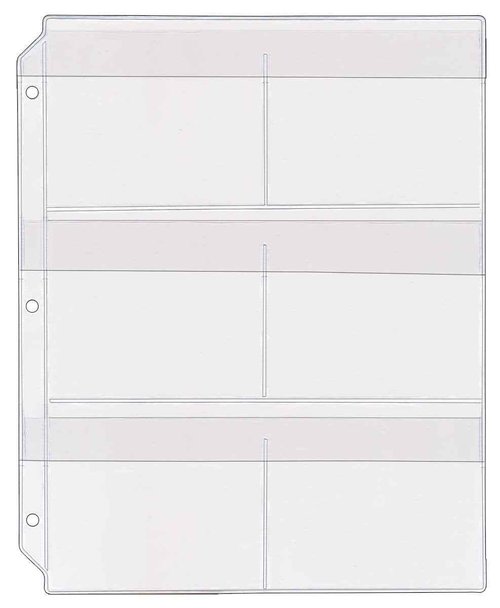 StoreSMART® 6-Pocket Clear Vinyl Binder Page with Flaps - 10-Pack - SPT600-6F-10