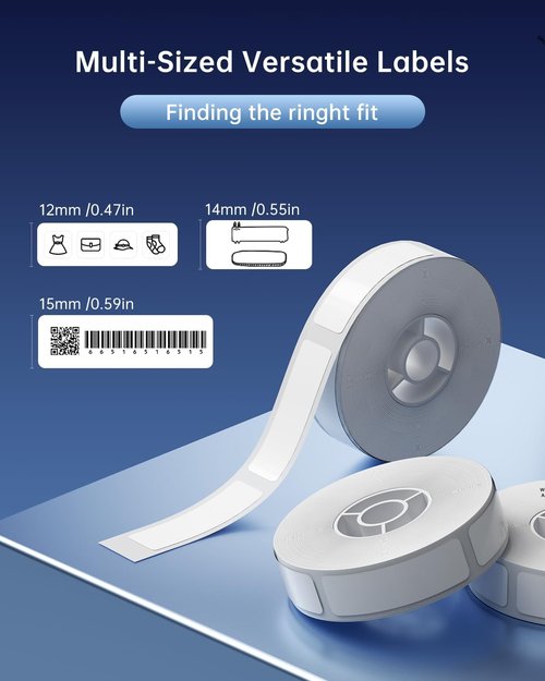 NIIMBOT Label Maker Tape - Waterproof Thermal Sticker Paper for D11 D110 D101 | 14×40mm, 160 Labels/Roll