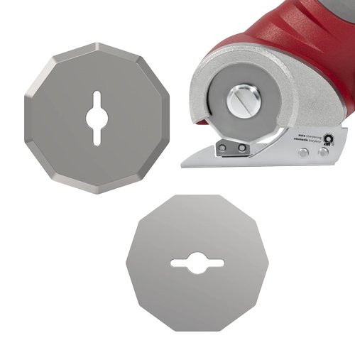 VLOXO Cordless Electric Scissors, Rotary Cutter for Fabric with Safety Lock Red and Replacement Blades