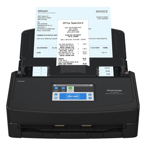ScanSnap iX1600 Receipt Edition Color Duplex Invoice Document Scanner for Mac and PC Works with QuickBooks Online, Black