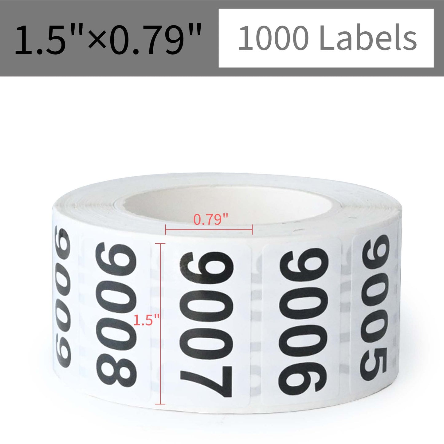 DGBDPACK Consecutively Numbered Labels, 1.5 x 0.79 Inch Self-Adhesive Inventory Numbered Sticker (1001-2000)