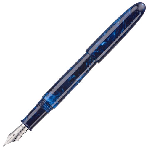 Asvine C80 Fountain Pen #8 Stub 1.1mm Nib Large Handcraft Calligraphy Art Drawing Pen with Converter Pen Case Collection Set (Galaxy Blue)