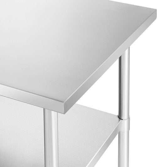 KUTLER Stainless Steel Table - 24 x 36 Inches | NSF Heavy Duty Prep Table with Undershelf for Kitchen