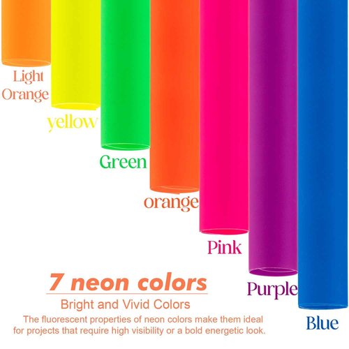 Poster Board 22x28 Inches,56 Sheets Neon Paper 7 Color Fluorescent Paper Bright Cardstock 250 GSM/90 lb Heavyweight Projects School Science Fair Event Displays and Business Presentations