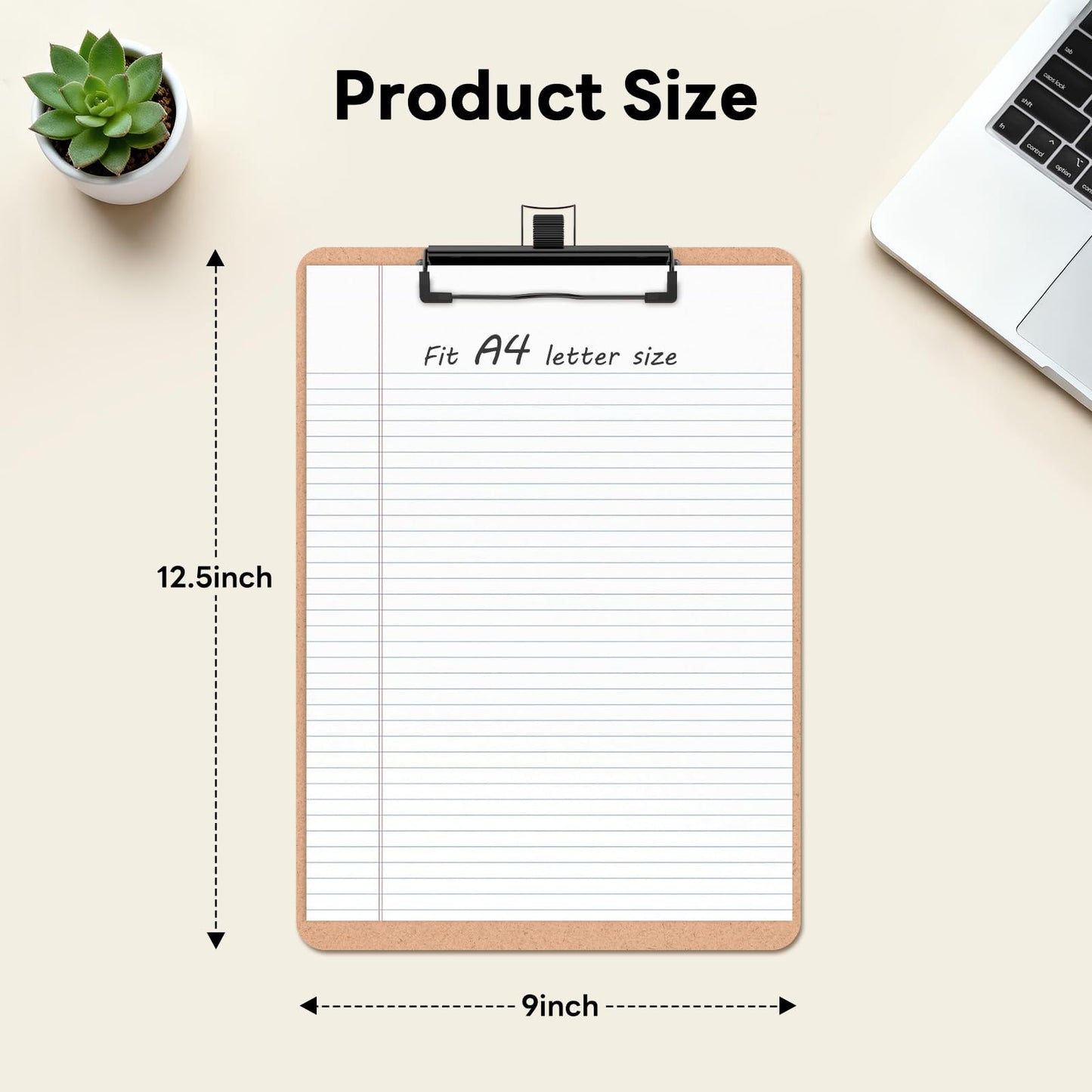 Zoenley Wood Clipboards with Pen Holder Set of 2, 8.5 x 11'' Clip Board