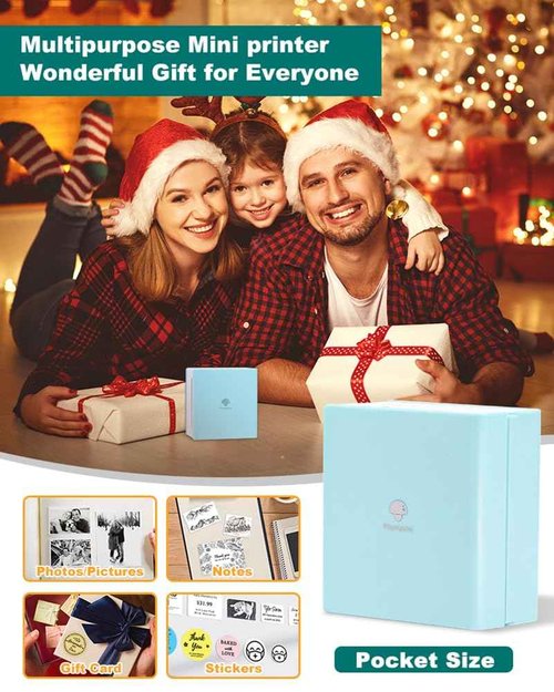 Phomemo Sticker Printer- Mini Sticker Printer Maker Machine, Mini Pocket Printers Instant Print for DIY Creation, Study Notes, Photos, Gifts, Portable Thermal Printers for Kids/Students/Teacher