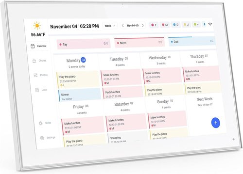 15.6 Inch Digital Calendar, Smart Digital Planner & Chore Chart with IPS FHD 1920x1080 Touchscreen Display for Family Organizer - Built-in Digi-tal Frames Function