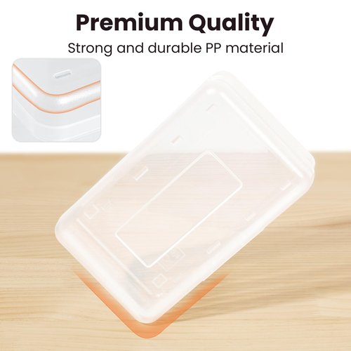 Sooez Plastic Pencil Case Box 6 Pack, Large Crayon Maker Pen Organizer, Plastic Containers with Snap Lids, Stackable Craft Storage Boxes Bulk, School Supplies Art Box for Bead, Clear