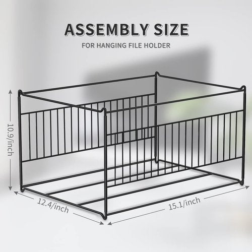 MARATI 2 Packs Letter/Legal Size Hanging File Folder Frame, Desk Hanging File Cabinet Organizer,Filing Box Inserts,Sturdy File Folders Holder for Office Use,Fast Assembly and Storage Black