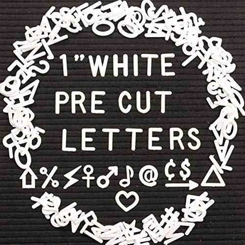 Letters for Letter Board Letters Only, 1 inch White Message Board Letters Felt Letter Board Sign Accessories (378 pcs), 1¡± Pre Cut Plastic Letterboard Letters Numbers Changeable Menu Board Replacement