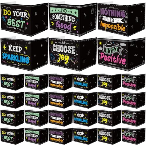 Honoson 24 Pcs Bulk Inspirational Privacy Folders for Students Cardboard Test Privacy Boards Motivational Words Desk Dividers Shield for Classroom School Study Supplies, 6 Styles(Blackboard)