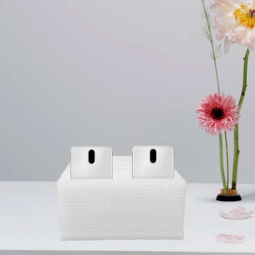 White Pearl Cotton Phone Organizer - 20-Slot Desktop Mobile Phone Holder for Office and Home Storage Stylish Multi-Compartment Design