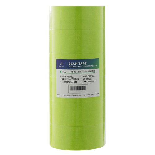 Sheeldify Gen.III-Tech Seam Tape Specialized for Floor Protection | Edge Tape | Masking Tape, 90 Day+ (Green, 6 Roll, 2" x164')