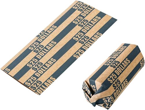 L LIKED 105 Pcs Black Striped Flat Coin Wrappers - Perfect for Dollar Rolls (105 Pcs)