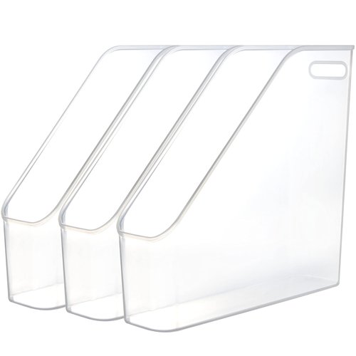 Youngever 3 Pack File Folder Bin Storage, Plastic File Folder Bin Organizer with Handle