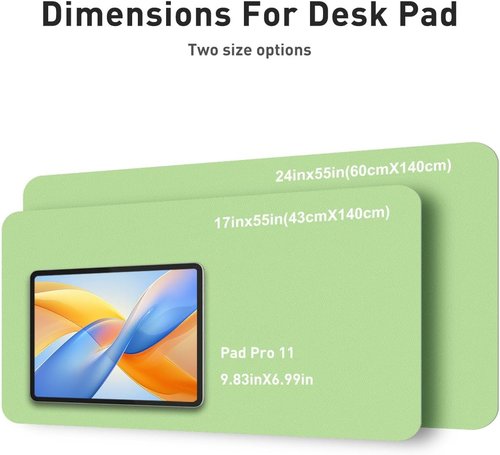 Aothia Faux Leather Desk Mat - Non-Slip Waterproof Writing Surface | Large Foam Green Pad (55" x 24")