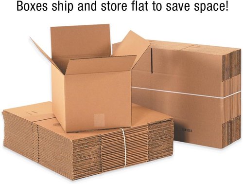 Partners Brand Corrugated Boxes - 8"L x 6"W x 4"H, Durable Kraft | Pack of 25