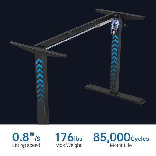 Whole Piece 1-Inch Thick Standing Desk with Side Storage Bag, Cable Management Tray, Monitor Stand Riser, Electric Adjustable Height Rising Table, Ergonomic Office Computer Desks 47.2x23.6 Inch