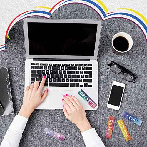 Crtiin 50 Pieces Anxiety Sensory Stickers for Anxiety Relief Items Mental Health Stickers Fidget Textured Strips for Office Classroom Desk Relieve Adult Stress(Classic Style)