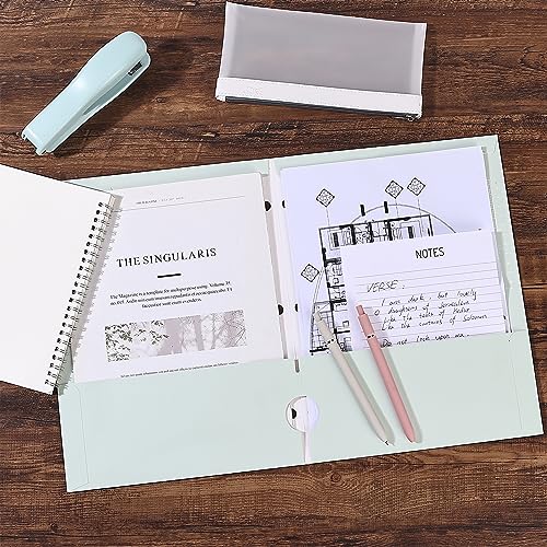 Mr. Pen Pastel 4-Pocket Folders Pack of 4, 12.5 x 9.5 Inch Durable Paper Office Organizers