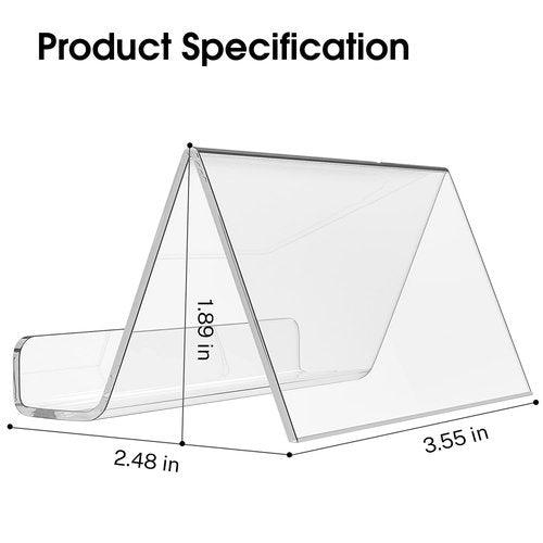 MaxGear Acrylic Business Card Holder for Desk, Multiple Premium Business Card Stand for Workspace, Clear Plastic Name Cards Display Holder for Exhibition, Home and Office, Capacity: 50 Cards, 6 Pack