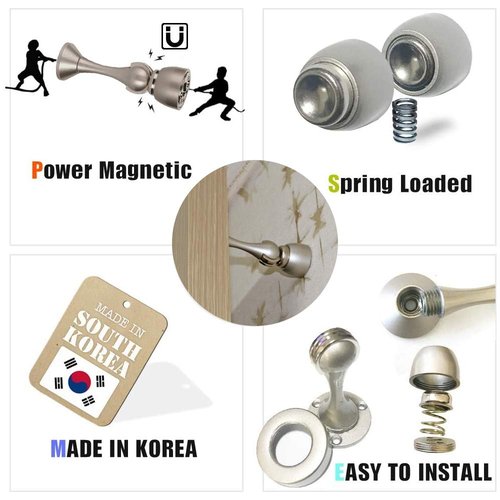 CG PLUS Magnetic Door Stop, Stainless Steel, Magnetic Door Catch, Door Holder, Door Stops, Wall Mounted, Floor Mounted, Door Banging Prevention (Small x 30pack, Satin Nickel)