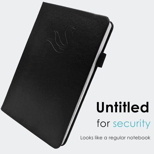 Elegant Password Book - Hardcover Organizer with Alphabetical Tabs & Notes Section | 5.2" x 7.6" (Black)