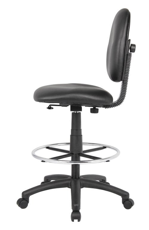 Boss Office Products Stand Up Caressoft Drafting Stool without Arms in Black