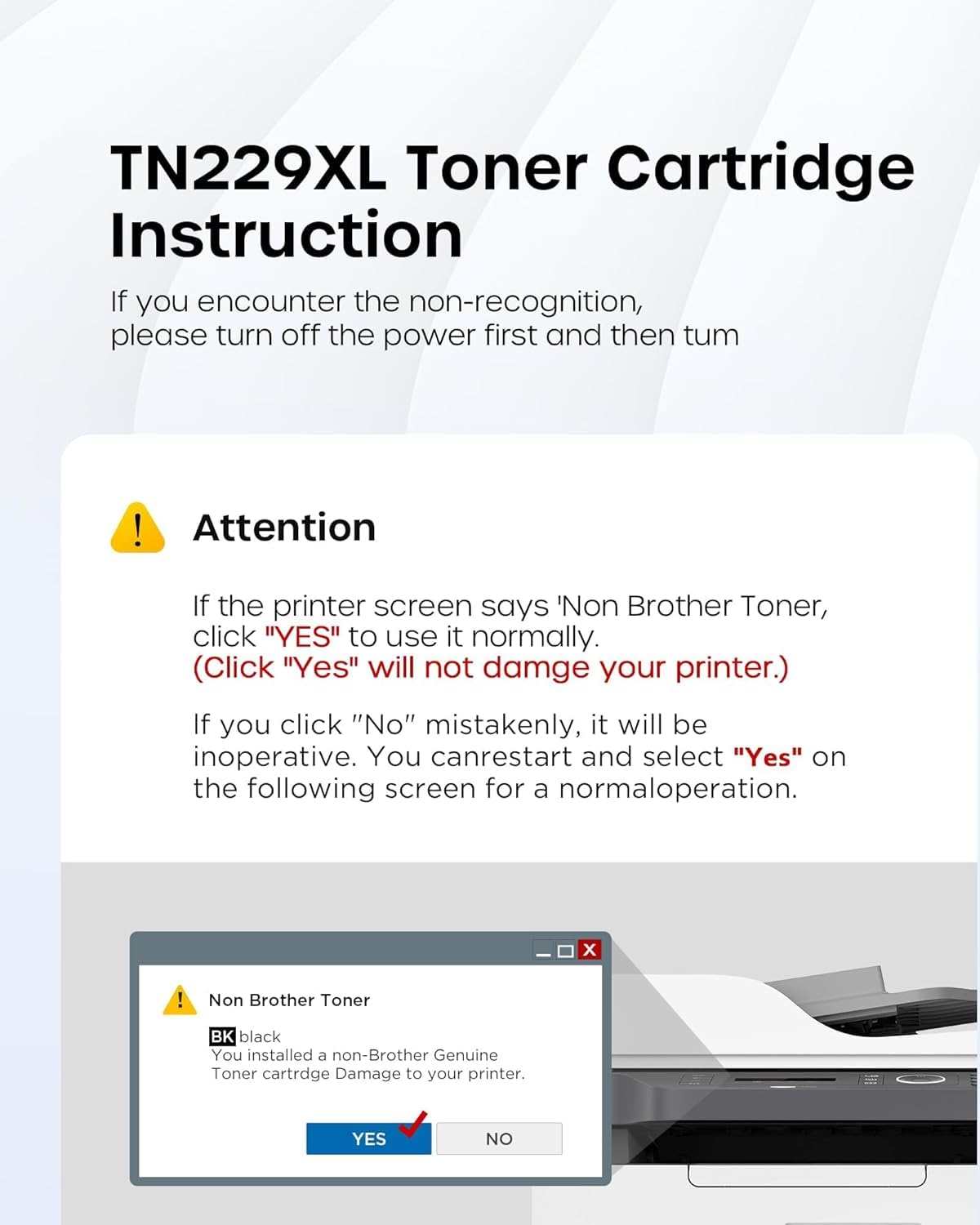 Compatible TN229XL Toner Cartridge Replacement for Brother TN229 XL TN 229XL TN229 Toner Work with Brother HL-L3220CDW MFC-L3720CDW HL-L3280CDW HL-L3300CDW MFC-L3780CDW Printer (BK/C/M/Y-4 Pack)