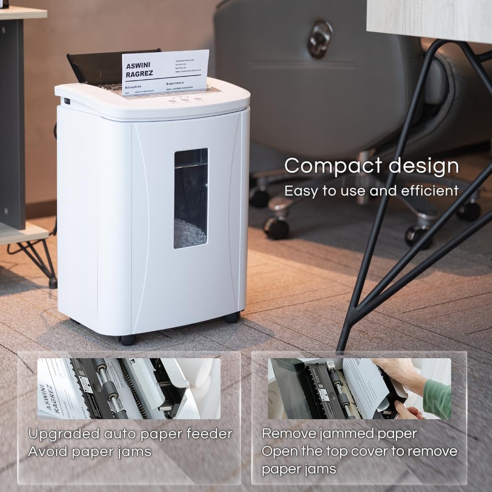 **Fellowes 150-Sheet Auto Feed Paper Shredder - High Security Micro Cut for Home Office | 30 Min Heavy Duty, P-4 Security Level**