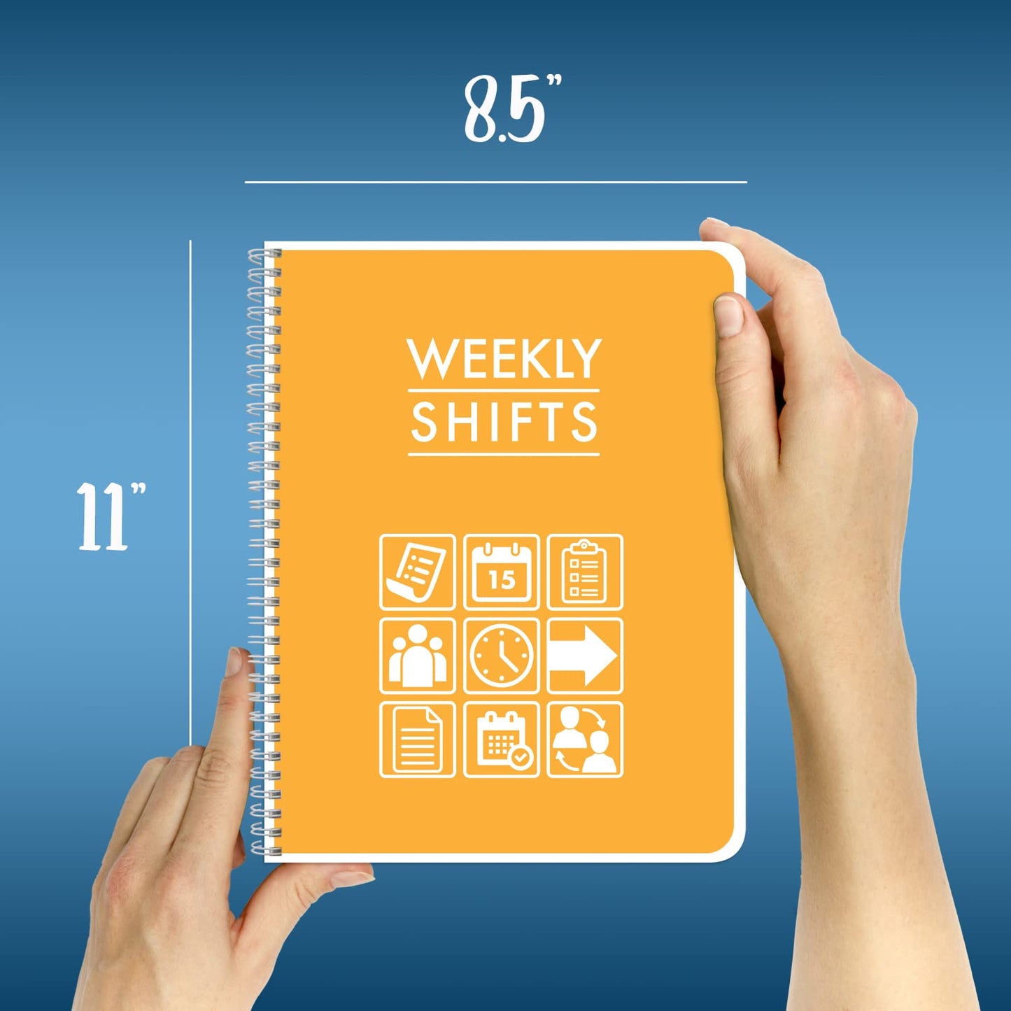 BookFactory Work Schedule Book/Weekly Employee Hourly Shift Schedule Planner/Hour/Hours/Vacation Log Book/Notebook - 120 Pages, 8.5'' x 11'', Wire-O (Made in USA)