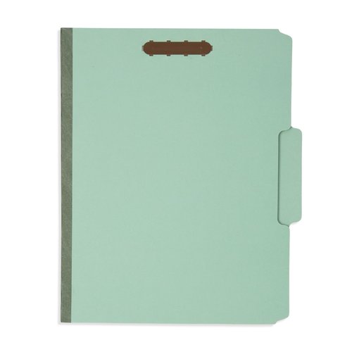 Blue Summit Pressboard File Folders, 2 inch Expansion Pressboard Folders Letter Size, Pressboard Folders with Fasteners, Gray/Green – 25 Pack