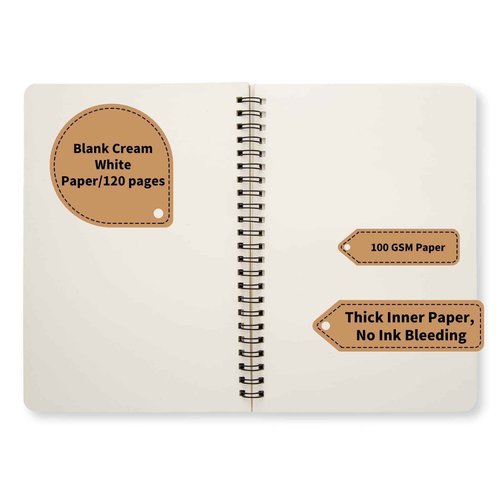 Principal Lines 24 Pack A5 Spiral Notebook,Soft Cover,Blank Sketch,Wire-Bound Journal Notebook,120 Pages, Unlined Paper Diary Notebook for Office, Business, School Supplies