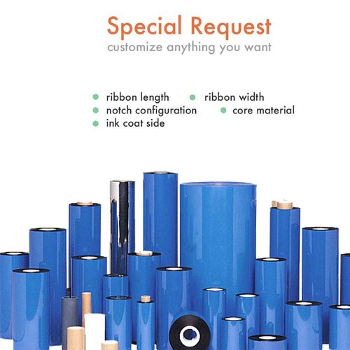 12 Rolls Wolfbarco 4.33" x 243' (110mm x 74m) Black Premium Resin-Enhanced Wax Thermal Transfer Ribbon Compatible with Zebra GC420t, GK420t, GX420t, GX430t, TLP2442, TLP2844, ZD220, ZD421t Printers