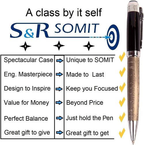 S&R Somit Fancy Pen Bundle of Silver Black and Red Gold with Gift Boxes Valuable Luxury Pen for Business and Office, Executive Gift - Special Engraving & Led Decorative Box