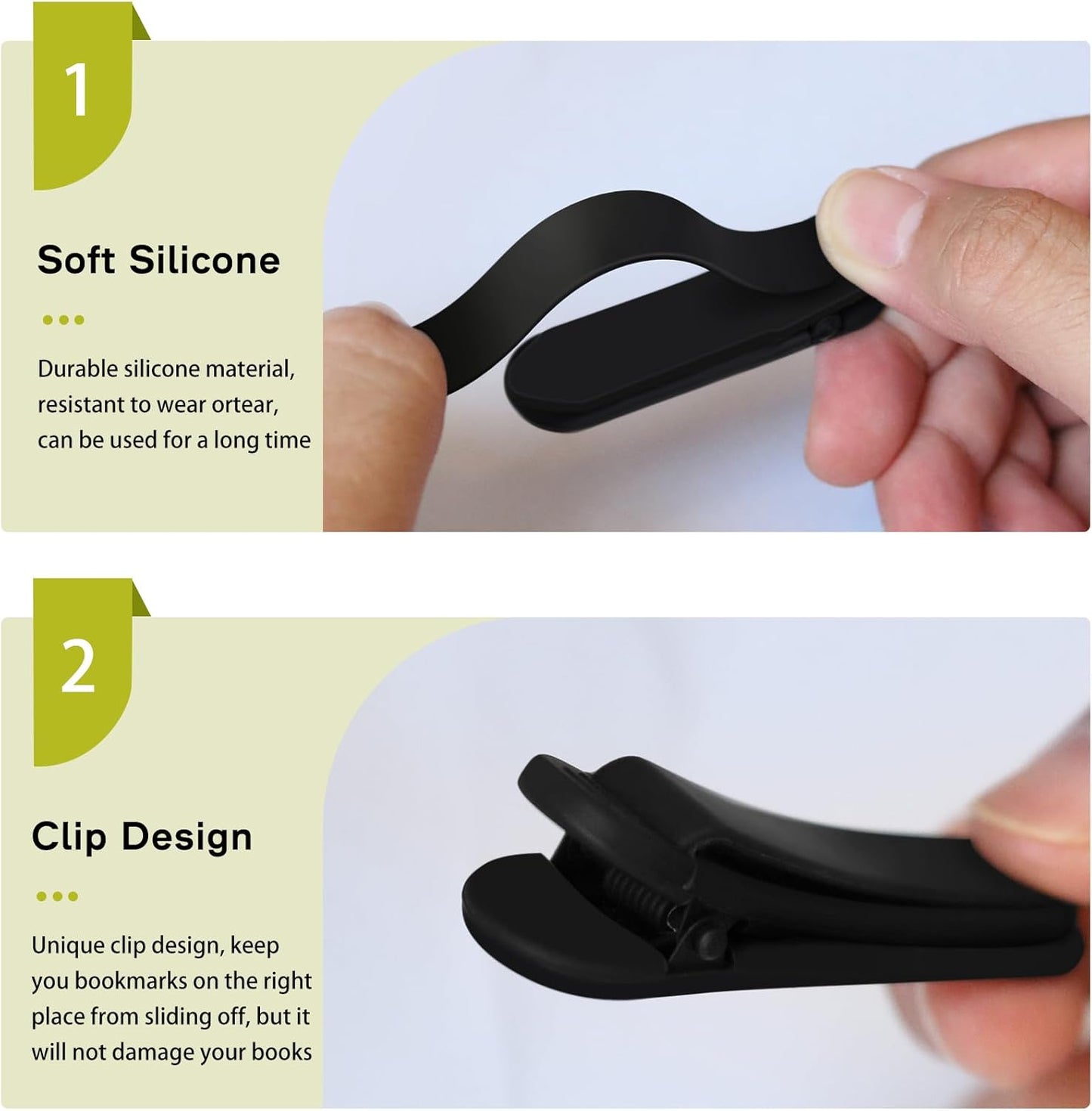 SMUK Funny Bookmarks - 4pcs Silicone Automatic Book Page Holders for Book Lovers | Creative Reading Accessories