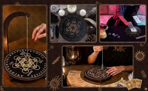Mysterious Pendulum Stand | Magnetic Spiritual Decision-Making Tool - 24x8.5x7 Geometric Design