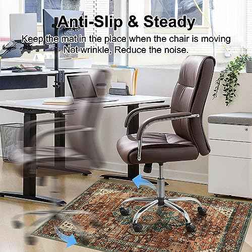 Anidaroel 48"x60" Chair Mat for Hardwood Floor/Tile Floor, Desk Chair Mat for Hard Floors, Under Desk Rug Protector for Rolling Chair, Computer Gaming Chair Mats, Low Pile Carpet Floor Mat
