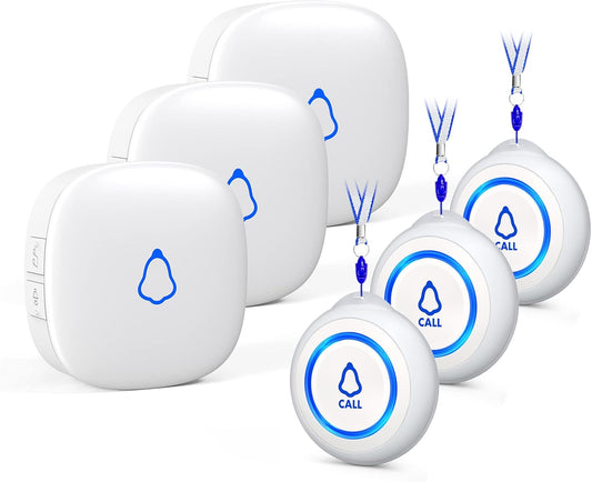 Wireless Caregiver Pager - Medical Alert System with 3 Call Buttons & Receivers for Seniors