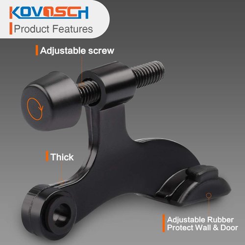 10 Pack Hinge Pin Door Stopper | Adjustable Heavy-Duty Design with Black Rubber Bumper Tips