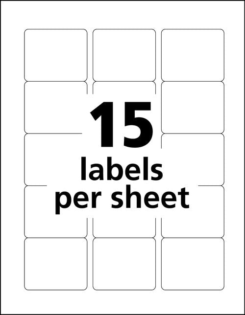 Avery Durable ID Labels, Permanent Adhesive, 2 x 2-5/8, 5 Packs (6793)
