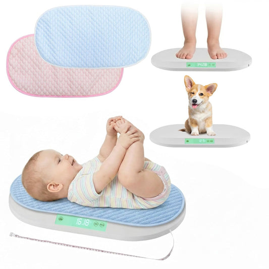 Smart Weigh Baby & Pet Scale Kit - Digital Infant Weighing Scale with Measuring Tape | 88 lb Capacity, 5 Units Display