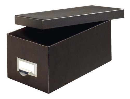 Globe-Weis/Pendaflex Fiberboard Index Card Storage Box, 3 x 5 Inches, Solid Black (3X5BLA)