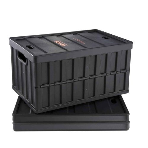 VEVOR 65L Collapsible Storage Bins with Lids 3 Packs, Stackable Utility Crates with Handles, Large Folding Containers for Organizing Tools, Books, Food, Drinks, Camping&Transport
