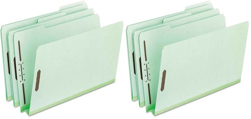 Pendaflex Pressboard Fastener Folders, Letter Size, Light Green, 2" Expansion, 1/3 Cut, 25/BX (17181) (Pack of 2)