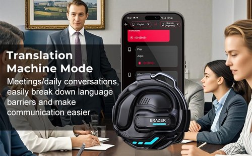 ERAZER X8 AI Translation Earbuds Real Time, 135 Language Translator Earbuds 3 in 1 Translation Headphones, Translation Device for Travel Business Learning Compatible with iOS and Android