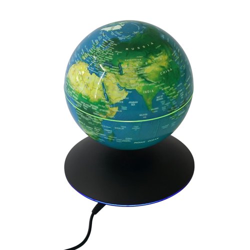 Gdrasuya10 Magnetic Levitation Globe Anti Gravity Rotating Floating Globe World Map LED Light Geographic Globes 6 Inches Educational Gift with Touch Switch Long Power Cord Low Energy Consumption