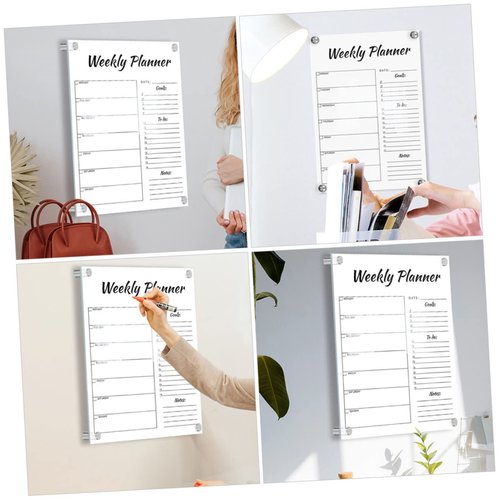 NUOBESTY Weekly Plan Writing Board Blackboard Board Calendar Dry Erase Wall Hanging Memo