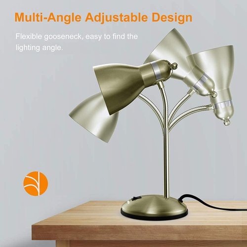 LEPOWER Metal Desk Lamp - Adjustable Goose Neck Design for Eye-Caring Illumination | Bronze Finish