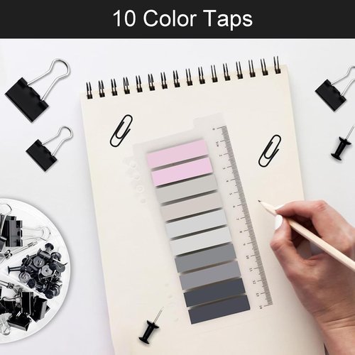 Black Office Supplies Set, Black Desk Organizer and Accessories 10pcs with 360°Pen Holder,Stapler and Tape Dispenser Set, Remover, Staples, Clips, Scissor,Sticky Notes and Pen for Women,Students